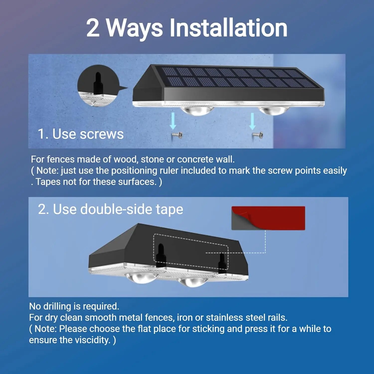 4pcs Solar Fence Light RGB Color Changing Outdoor Garden Yard Decor Step Lamp IP65 Waterproof Pathway Wall Stair Lamp Balcony
