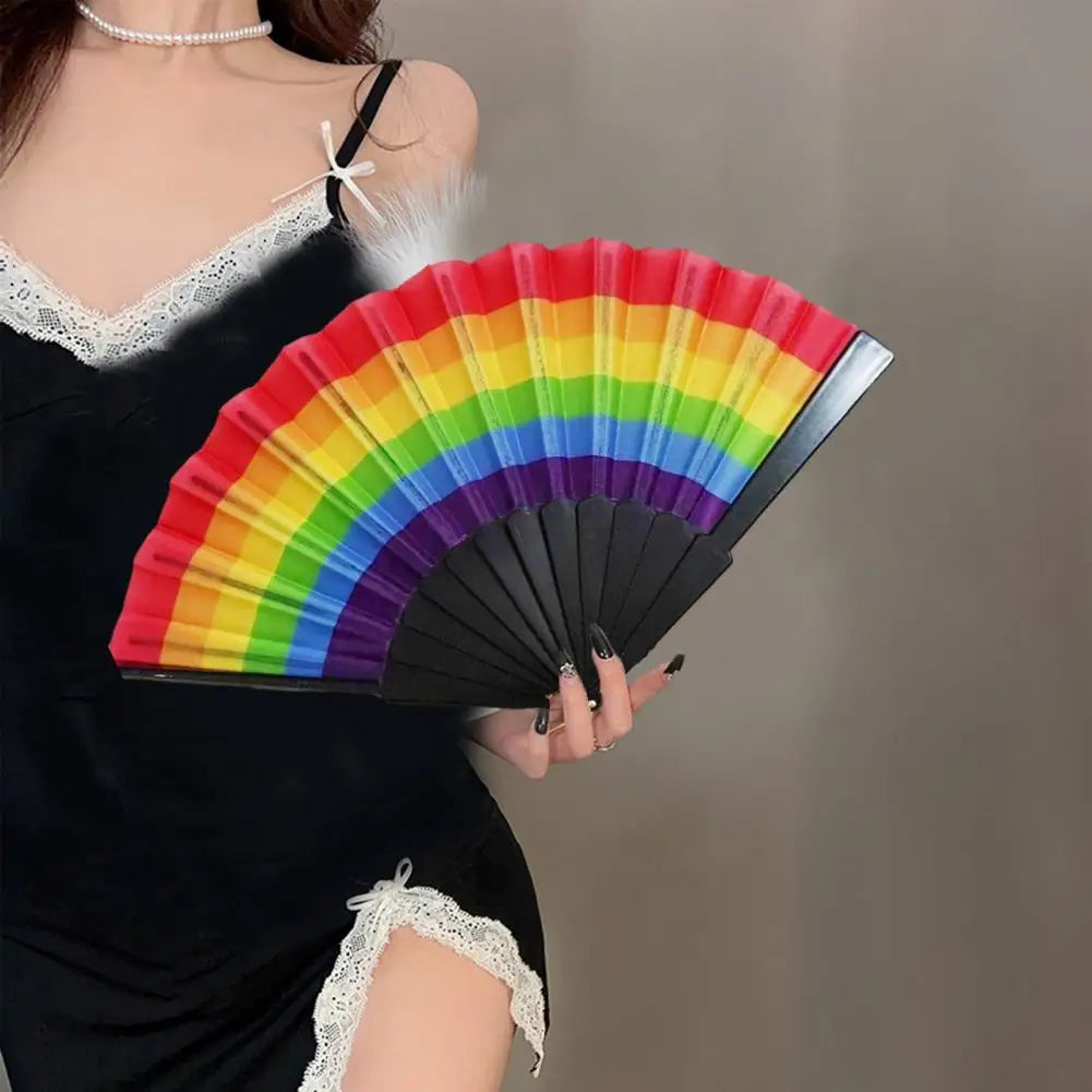 Rainbow Folding Hand Fan