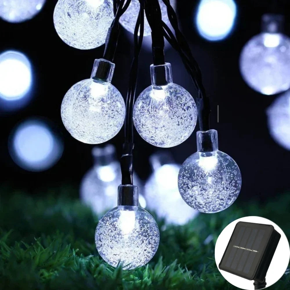 Solar Crystal Globe String Lights with 8 Modes