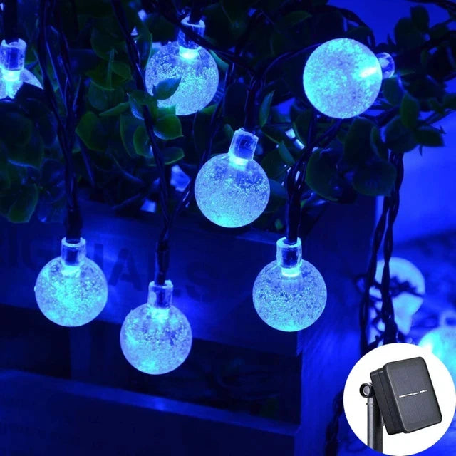 Solar String Crystal Globe Lights 60 LED 8 Lighting Modes IP65 Fairy Light Christmas Garland For Garden Party Decor 1pc/2pcs