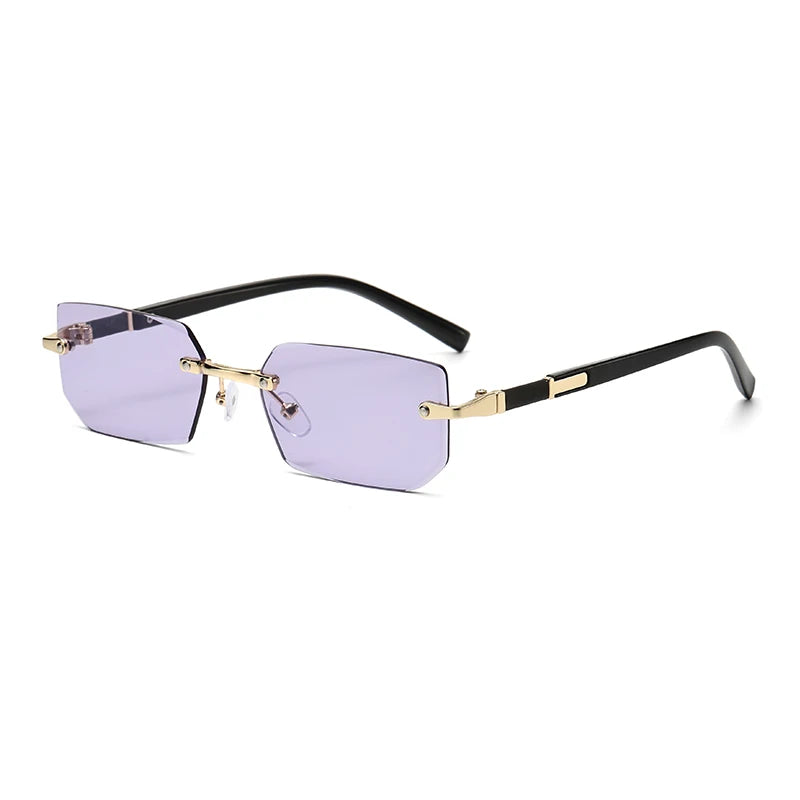 Rimless Rectangle Sunglasses with UV400 Protection
