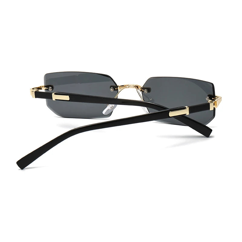 Rimless Rectangle Sunglasses with UV400 Protection
