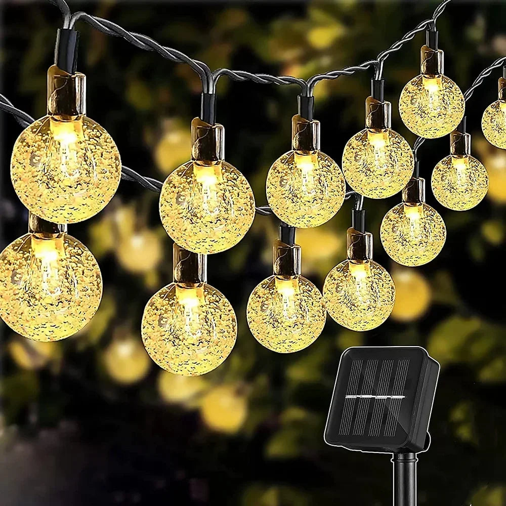 Solar Crystal Globe String Lights with 8 Modes