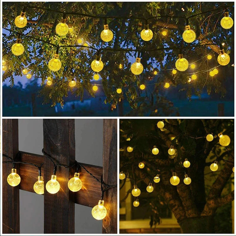 Solar Crystal Globe Fairy String Lights