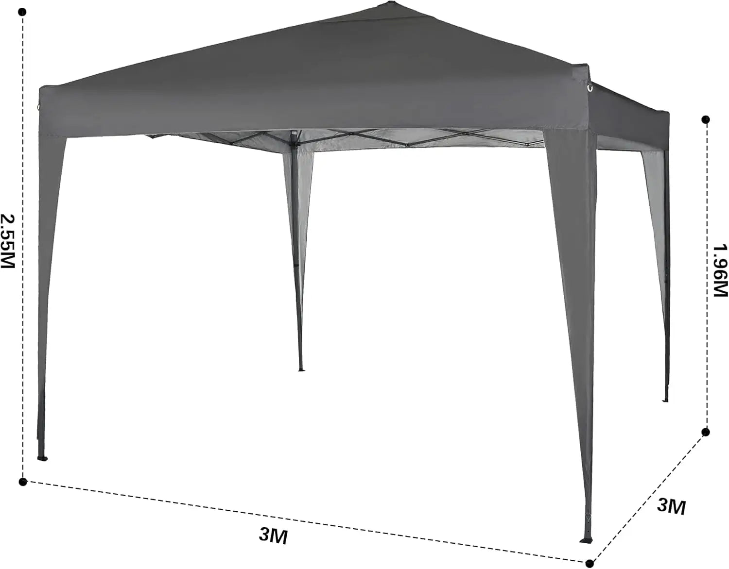 Mcc direct 3x3m Pop-up Gazebo Waterproof Outdoor Garden Marquee Canopy NS