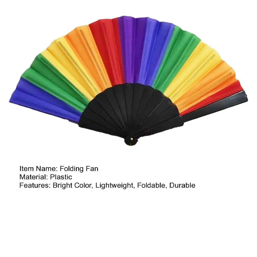 Rainbow Folding Hand Fan