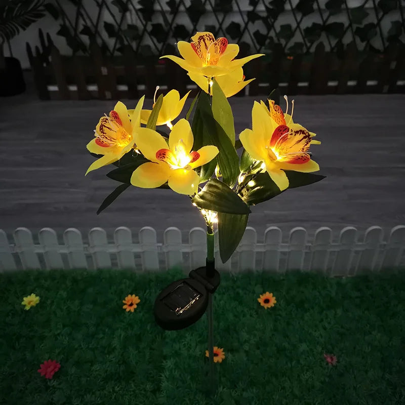 Sunshine Meadow Solar Orchid Garden Stakes