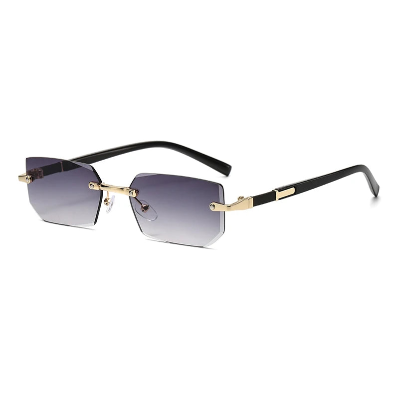 Rimless Rectangle Sunglasses with UV400 Protection