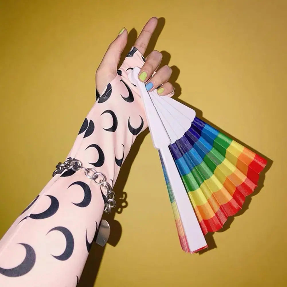 Rainbow Folding Hand Fan