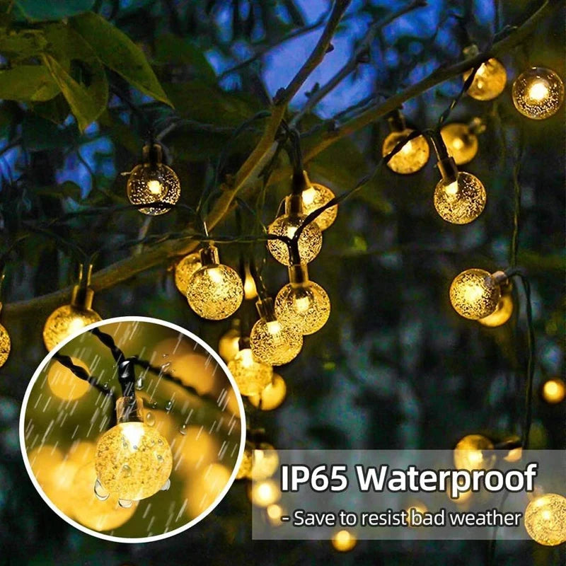 Solar Crystal Globe Fairy String Lights