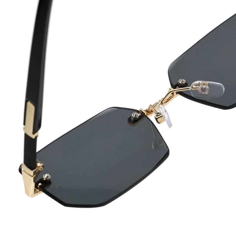 Rimless Rectangle Sunglasses with UV400 Protection