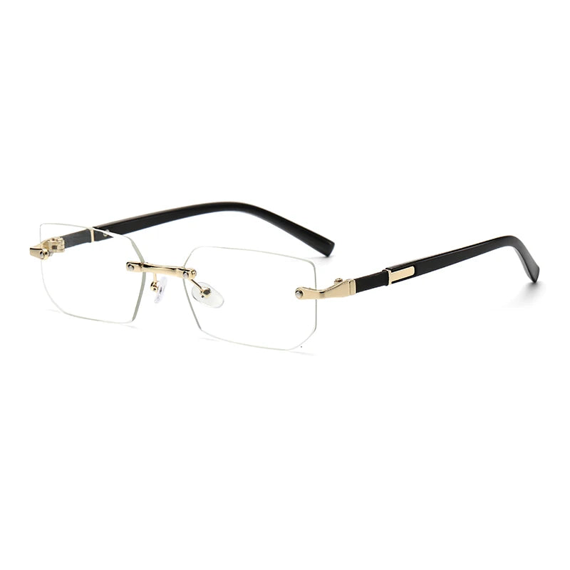 Rimless Rectangle Sunglasses with UV400 Protection