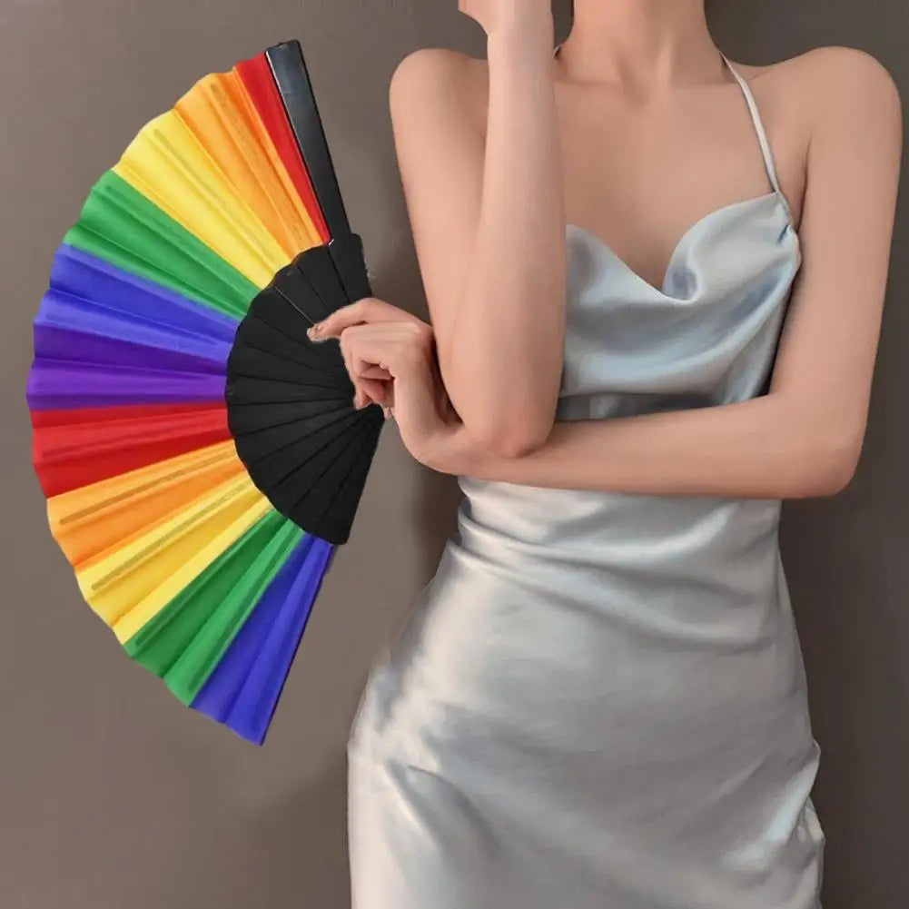 Rainbow Folding Hand Fan
