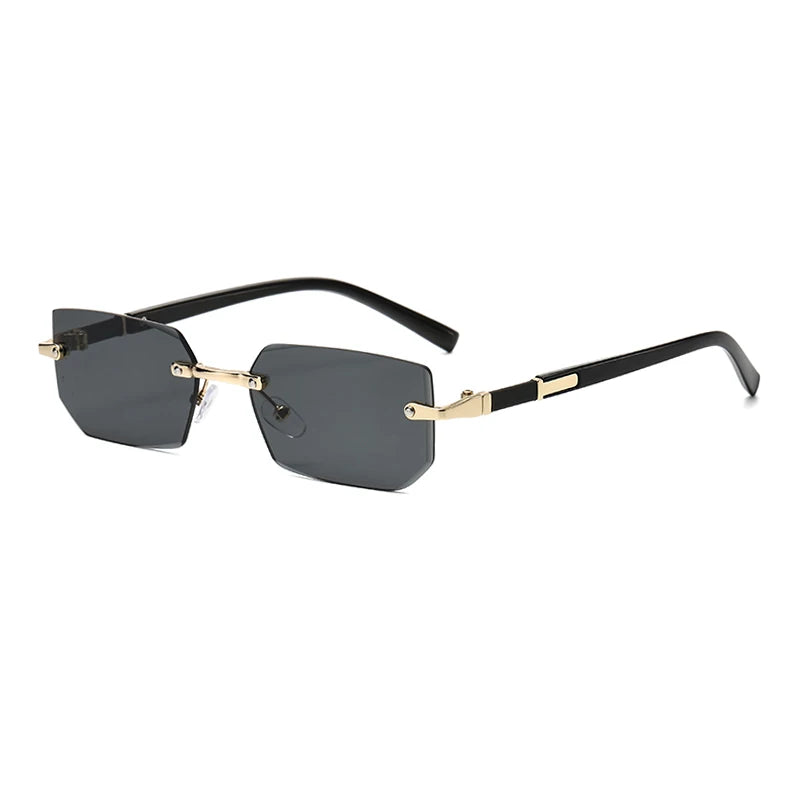 Rimless Rectangle Sunglasses with UV400 Protection