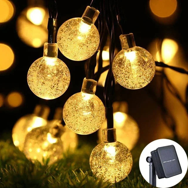 Solar Crystal Globe String Lights with 8 Modes