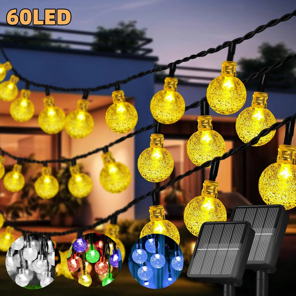 Solar Crystal Globe Fairy String Lights