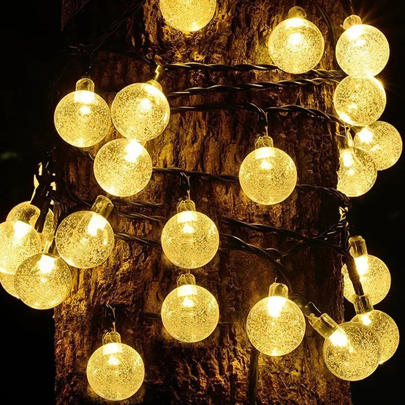Solar Crystal Globe String Lights with 8 Modes