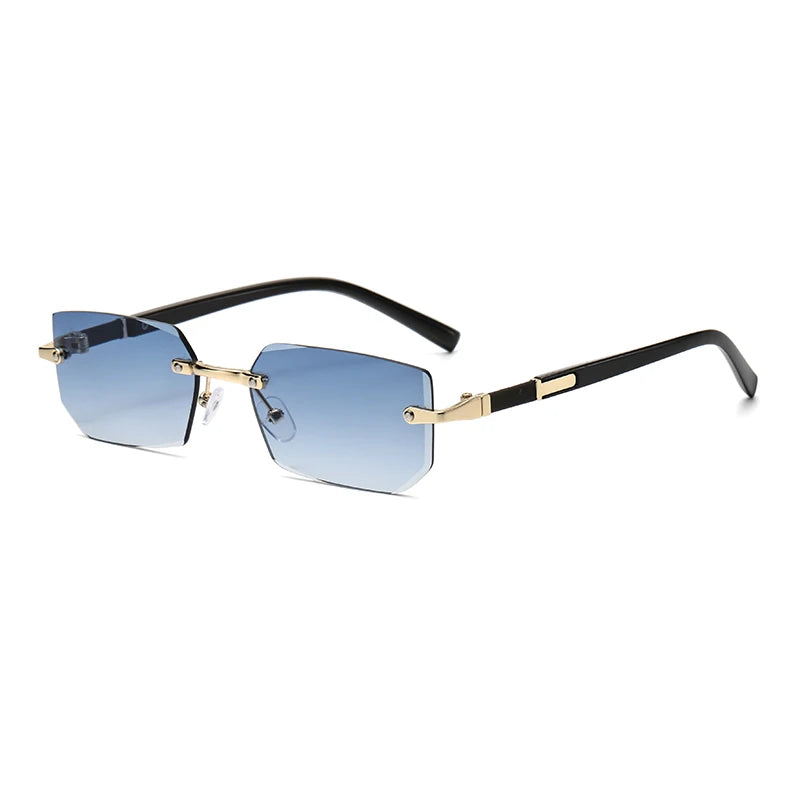 Rimless Rectangle Sunglasses with UV400 Protection